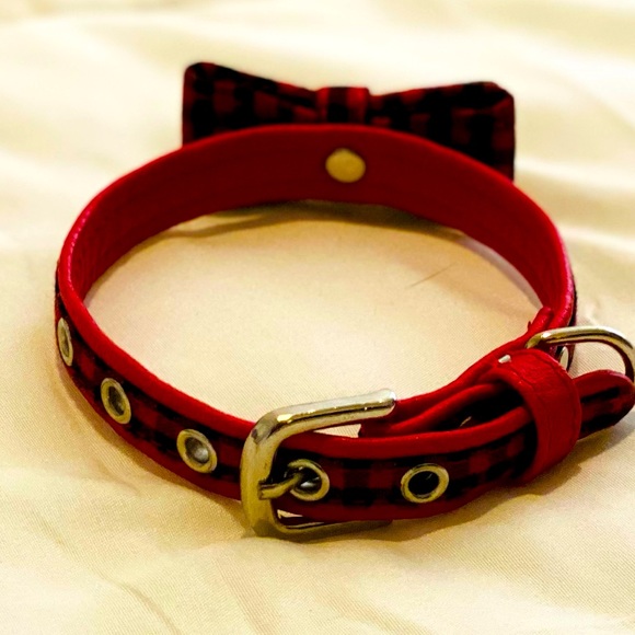 Small Dog Collar - Plaid Bow Tie - Picture 4 of 6